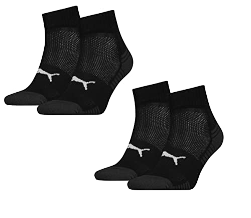 PUMA 4 Paar gepolsterte Quarter Socken Damen & Herren/Sportsocken von PUMA