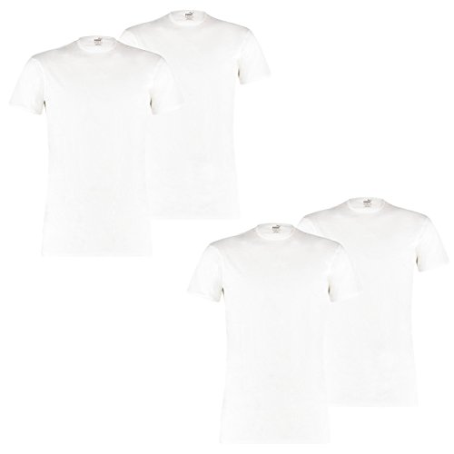 PUMA 4 er Pack Basic Crew T-Shirt Men Herren Unterhemd Rundhals, Farbe:300 - White, Bekleidungsgröße:M von PUMA