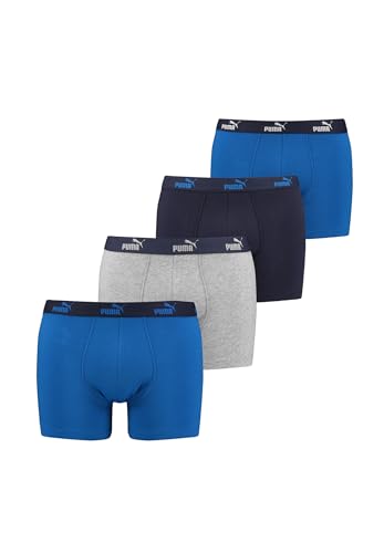 PUMA 4 er Pack Boxer Boxershorts Herren Unterwäsche sportliche Retro Pants, Farbe:Blue Combo, Bekleidungsgröße:M von PUMA
