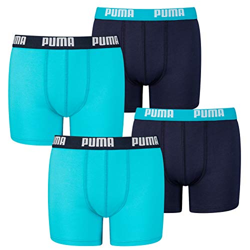 PUMA 4 er Pack Boxer Boxershorts Jungen Kinder Unterhose Unterwäsche, Farbe:789 - Bright Blue, Bekleidung:128 von PUMA