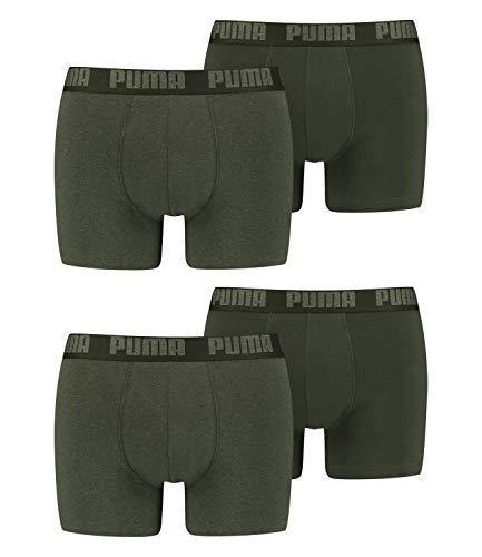 Puma 4 er Pack Boxer Boxershorts Men Herren Unterhose Pant Unterwäsche, Farbe:038 - Green Melange, Bekleidungsgröße:M von PUMA