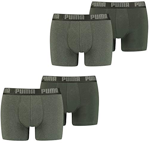 PUMA 4 er Pack Boxer Boxershorts Men Herren Unterhose Pant Unterwäsche, Farbe:038 - Green Melange, Bekleidungsgröße:M von PUMA