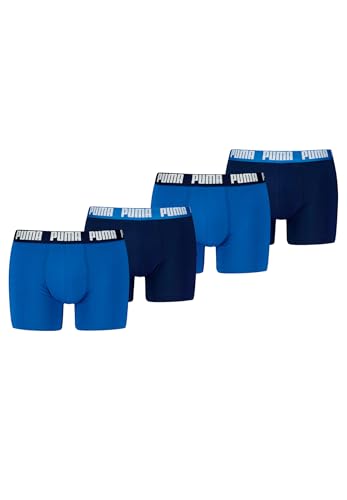 PUMA 4 er Pack Boxer Boxershorts Men Herren Unterhose Pant Unterwäsche, Farbe:420 - True Blue, Bekleidungsgröße:L von PUMA
