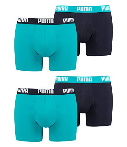 PUMA 4 er Pack Boxer Boxershorts Men Herren Unterhose Pant Unterwäsche, Farbe:796 - Aqua/Blue, Bekleidungsgröße:L von PUMA