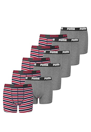 PUMA 4er Pack Basic Boxer Printed Stripes Boxershorts Jungen Kinder Unterhose, Farbe:Ribbon Red, Bekleidung:176 von PUMA