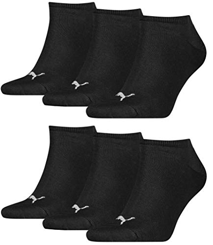 PUMA 6 Paar Sneaker Invisible Socken Gr. 35-49 Unisex für Damen Herren Füßlinge (Black/Black, 47-49) von PUMA