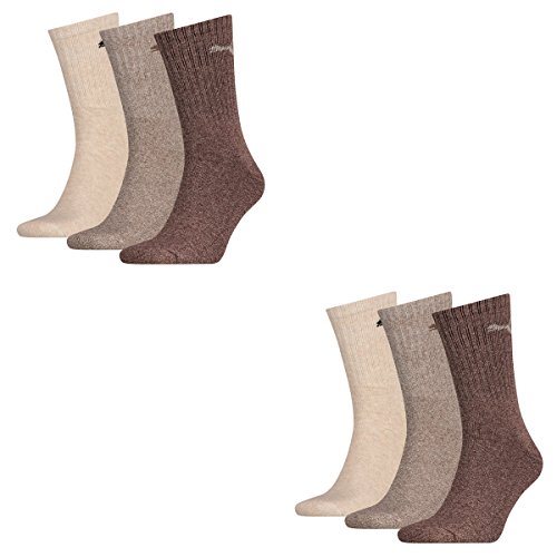 PUMA 6 Paar Sportsocken Tennis Socken Gr. 35-49 Unisex für sie und ihn, Farbe:717 - chocolate/walnut/safar, Socken & Strümpfe:35-38 von PUMA