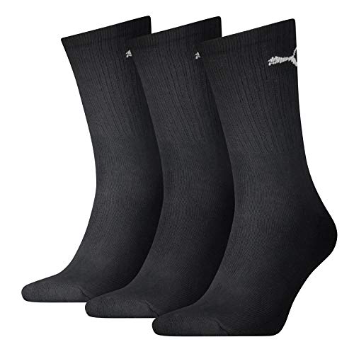 PUMA 6 Paar Unisex Crew Socks Socken Sportsocken MIT FROTTEESOHLE (Black, 39-42) von PUMA