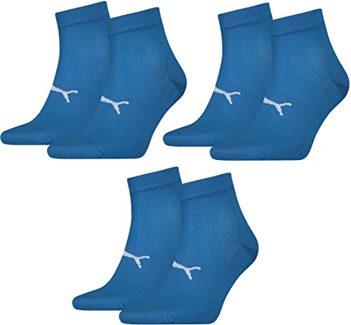 PUMA 6 Paar atmungsaktive, elastische Quarter Socken Damen & Herren/Sportsocken von PUMA