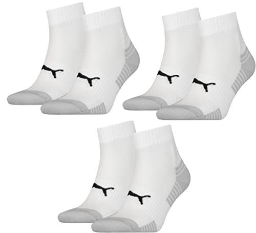 PUMA 6 Paar gepolsterte Quarter Socken Damen & Herren/Sportsocken von PUMA