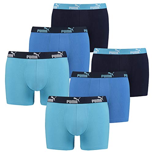 PUMA 6 er Pack Boxer Boxershorts Herren Unterwäsche sportliche Retro Pants, Farbe:101 - Blue Combo, Bekleidungsgröße:S von PUMA