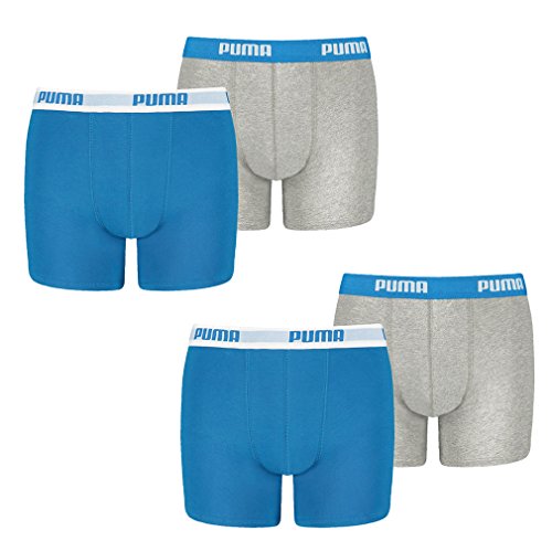 PUMA 6 er Pack Boxer Boxershorts Jungen Kinder Unterhose Unterwäsche, Farbe:417 - Blue/Grey, Bekleidung:164 von PUMA