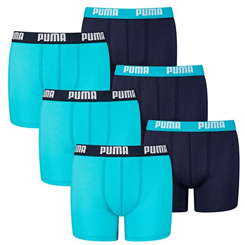 PUMA 6 er Pack Boxer Boxershorts Jungen Kinder Unterhose Unterwäsche, Farbe:789 - Bright Blue, Bekleidung:140 von PUMA