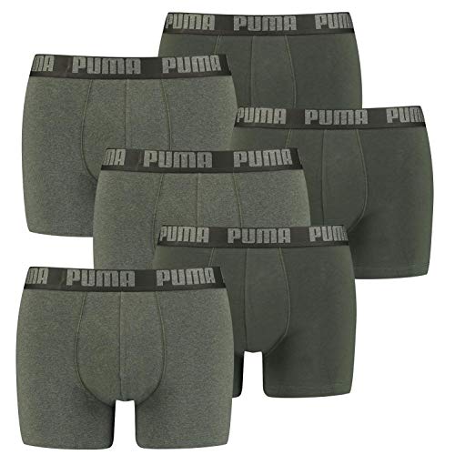 PUMA 6 er Pack Boxer Boxershorts Men Herren Unterhose Pant Unterwäsche, Farbe:038 - Green Melange, Bekleidungsgröße:L von PUMA