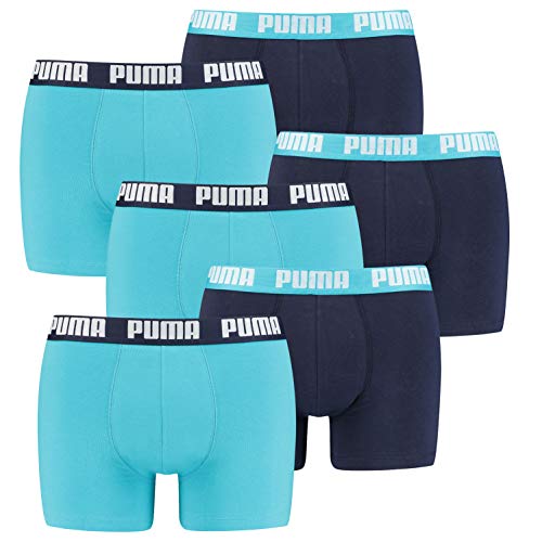 PUMA 6 er Pack Boxer Boxershorts Men Herren Unterhose Pant Unterwäsche, Farbe:796 - Aqua/Blue, Bekleidungsgröße:XL von PUMA