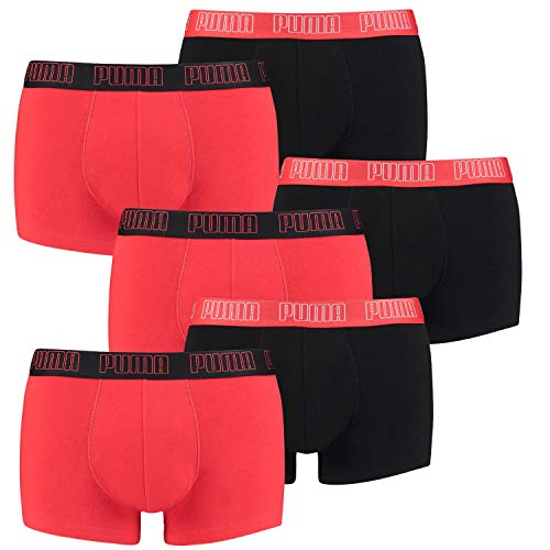 PUMA 6 er Pack Short Boxer Boxershorts Men Pant Unterwäsche kurz 100000884, Farbe:002 - Red/Black, Bekleidungsgröße:XL von PUMA