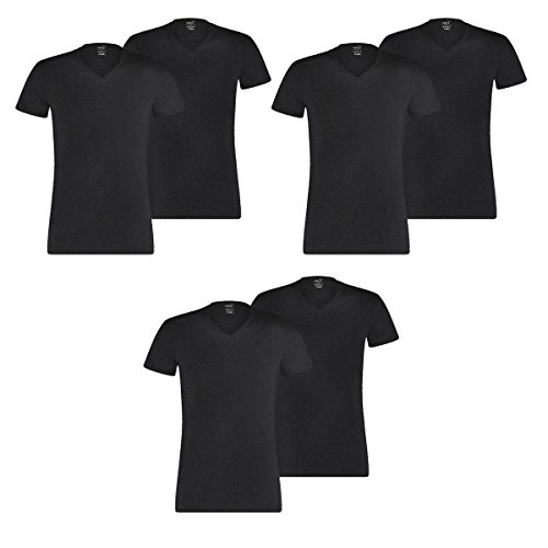 PUMA 6 er Pack Basic V Neck T-Shirt Men Herren Unterhemd V-Ausschnitt, Farbe:200 - Black, Bekleidungsgröße:S von PUMA