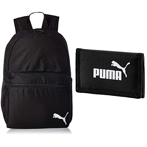 Puma 76855 Uni rucksack, Puma Black, OSFA & Phase Wallet Geldbeutel, Black, OSFA von PUMA