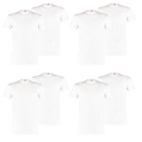 PUMA 8 er Pack Basic Crew T-Shirt Men Herren Unterhemd Rundhals, Farbe:300 - White, Bekleidungsgröße:M von PUMA