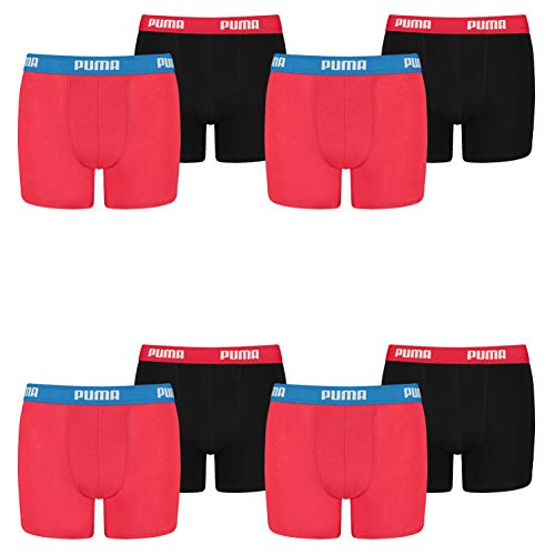 PUMA 8 er Pack Boxer Boxershorts Jungen Kinder Unterhose Unterwäsche, Farbe:786 - Red/Black, Bekleidung:140 von PUMA