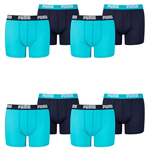 PUMA 8 er Pack Boxer Boxershorts Jungen Kinder Unterhose Unterwäsche, Farbe:789 - Bright Blue, Bekleidung:176 von PUMA