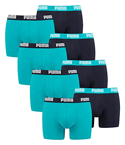 PUMA 8 er Pack Boxer Boxershorts Men Herren Unterhose Pant Unterwäsche, Farbe:796 - Aqua/Blue, Bekleidungsgröße:L von PUMA