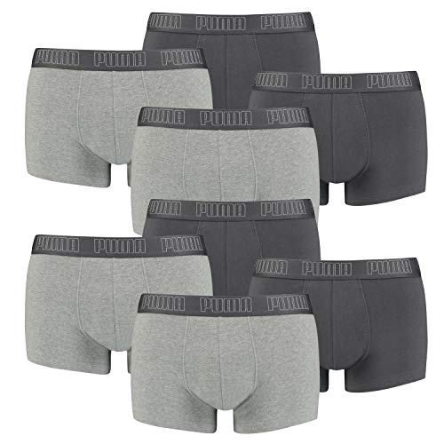 PUMA 8 er Pack Short Boxer Boxershorts Men Pant Unterwäsche kurz 100000884, Farbe:008 - Dark Grey Melange/Black, Bekleidungsgröße:L von PUMA