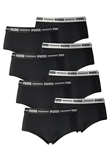 PUMA 8er Pack Iconic Mini Short Damen Panty Slip Shorty Unterwäsche Unterhose, Farbe:Schwarz, Bekleidungsgröße:XS von PUMA
