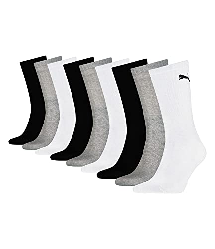 PUMA 9 Paar Sportsocken Tennis Socken Gr. 35-49 Unisex für sie und ihn, Farbe:325 - white/grey/black, Socken & Strümpfe:35-38 von PUMA