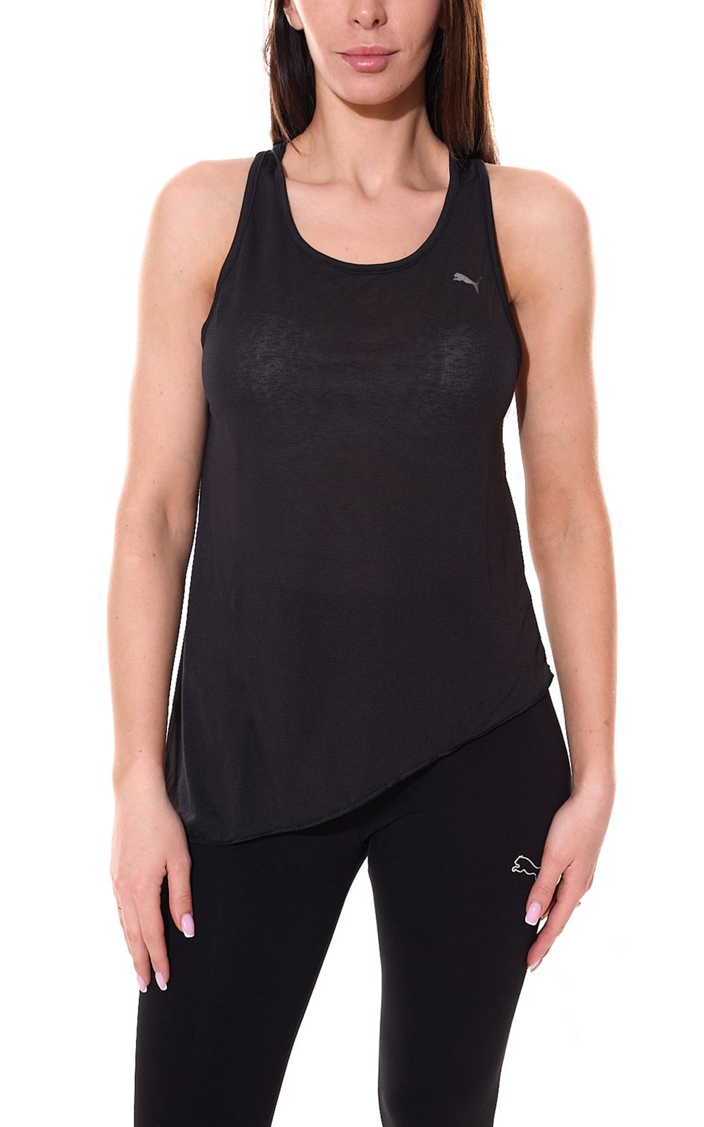 PUMA A.C.E. Mono Damen Tank-Top luftiges Sport-Top mit schrägem Saum 517245 01 Schwarz von PUMA