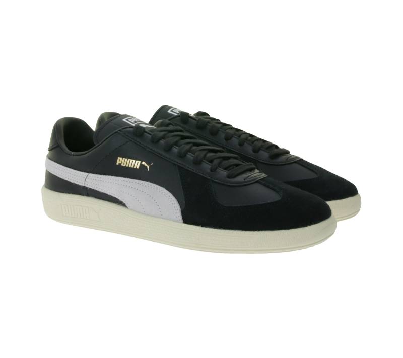 PUMA  Army Trainer Herren Echtleder-Schuhe Damen Vintage-Sneaker Hallenschuhe 386607 02 Schwarz von PUMA