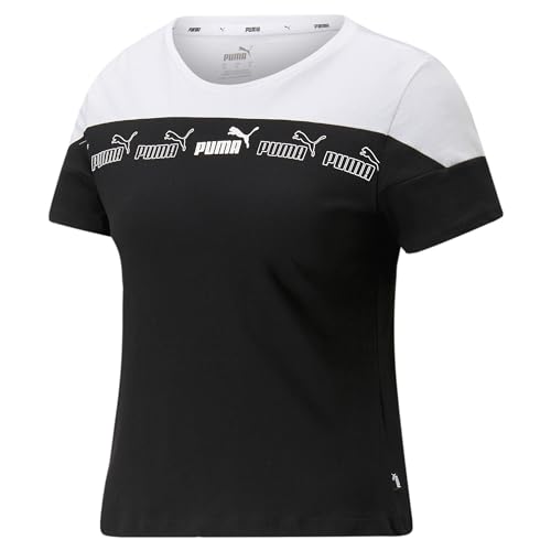 PUMA Damen Around The Block T-Shirt SBlack White ┃Damen-T-Shirt im Regular Fit von PUMA