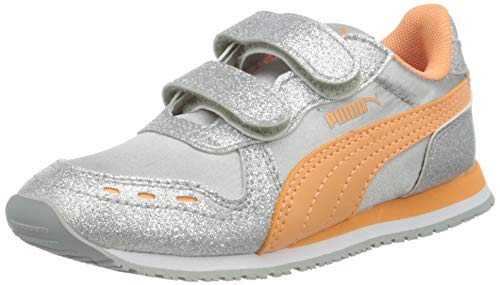 PUMA Baby-Mädchen Cabana Racer Glitz V Inf Fußballschuhe, Silver Cantaloupe White, 22 EU von PUMA