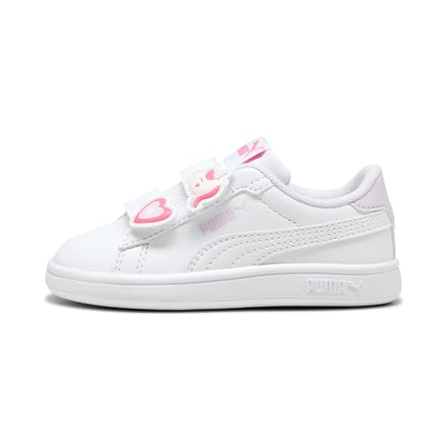 PUMA Baby-Mädchen Smash 3.0 Badges V INF Sneaker, White-Magic Rose-Lilac Frost, 23 EU von PUMA