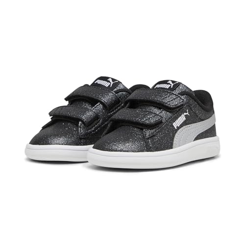 PUMA Baby-Mädchen Smash 3.0 Glitz Glam V INF Sneaker, Black Silver White, 19 EU von PUMA