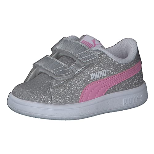 PUMA Baby-Mädchen Smash V2 Glitz Glam V INF Sneaker, Silver-Lilac Chiffon White, 24 EU von PUMA