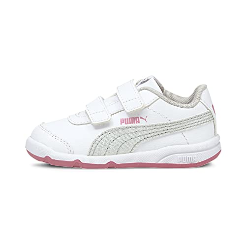 PUMA Baby-Mädchen Stepfleex 2 SL VE Glitz FS V I Sneaker, White Silver-Sachet Pink, 22 EU von PUMA