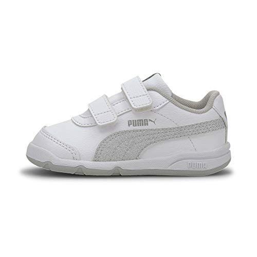 PUMA Baby-Mädchen Stepfleex2 SLVE GlitzFS VInf Sneaker, White Silver-Gray Violet, 21 EU von PUMA