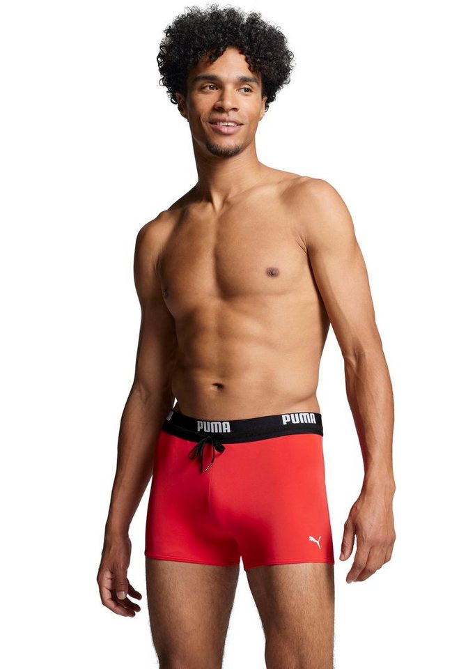 PUMA Badehose PUMA SWIM MEN LOGO TRUNKS elastischer Logobund mit integriertem Kordelzug von PUMA