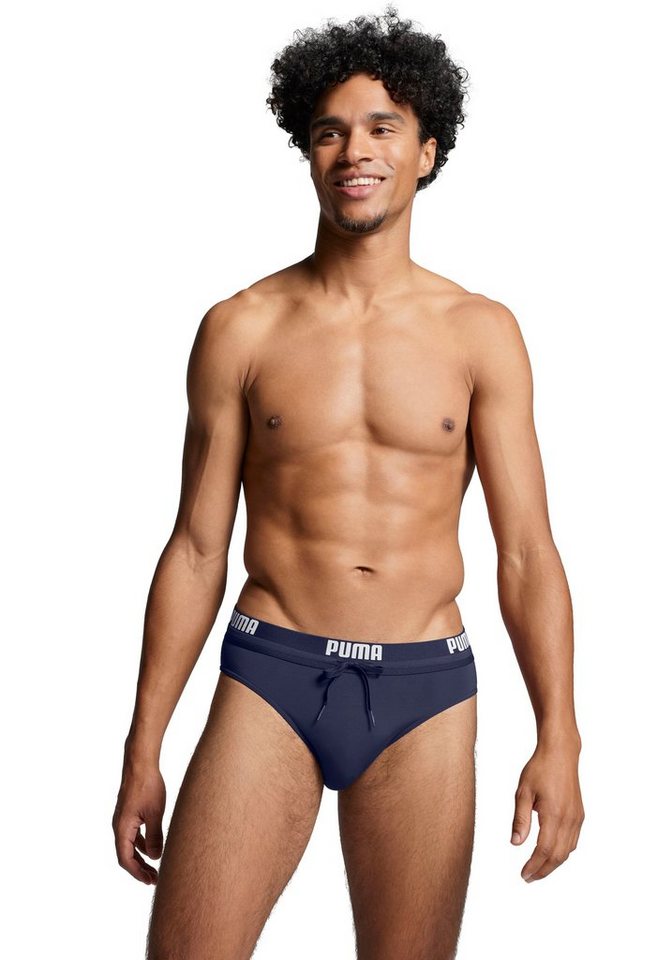 PUMA Badeslip PUMA SWIM MEN LOGO SWIM BRIEF mit elastischem Logobund von PUMA