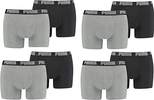 PUMA 8 er Pack Boxer Boxershorts Men Herren Unterhose Pant Unterwäsche, Farbe:691 - Dark Grey Melange/Black, Bekleidungsgröße:L von PUMA