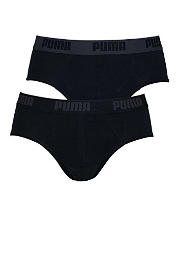 PUMA Basic Briefslip Gummibund anthrazit/schwarz Doppelpack schwarz von PUMA