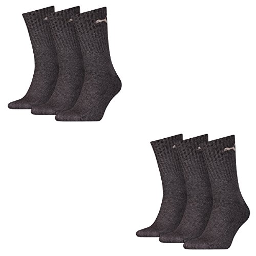 PUMA 6 Paar Sportsocken Tennis Socken Gr. 35-49 Unisex für sie und ihn, Farbe:201 - anthracite, Socken & Strümpfe:35-38 von PUMA