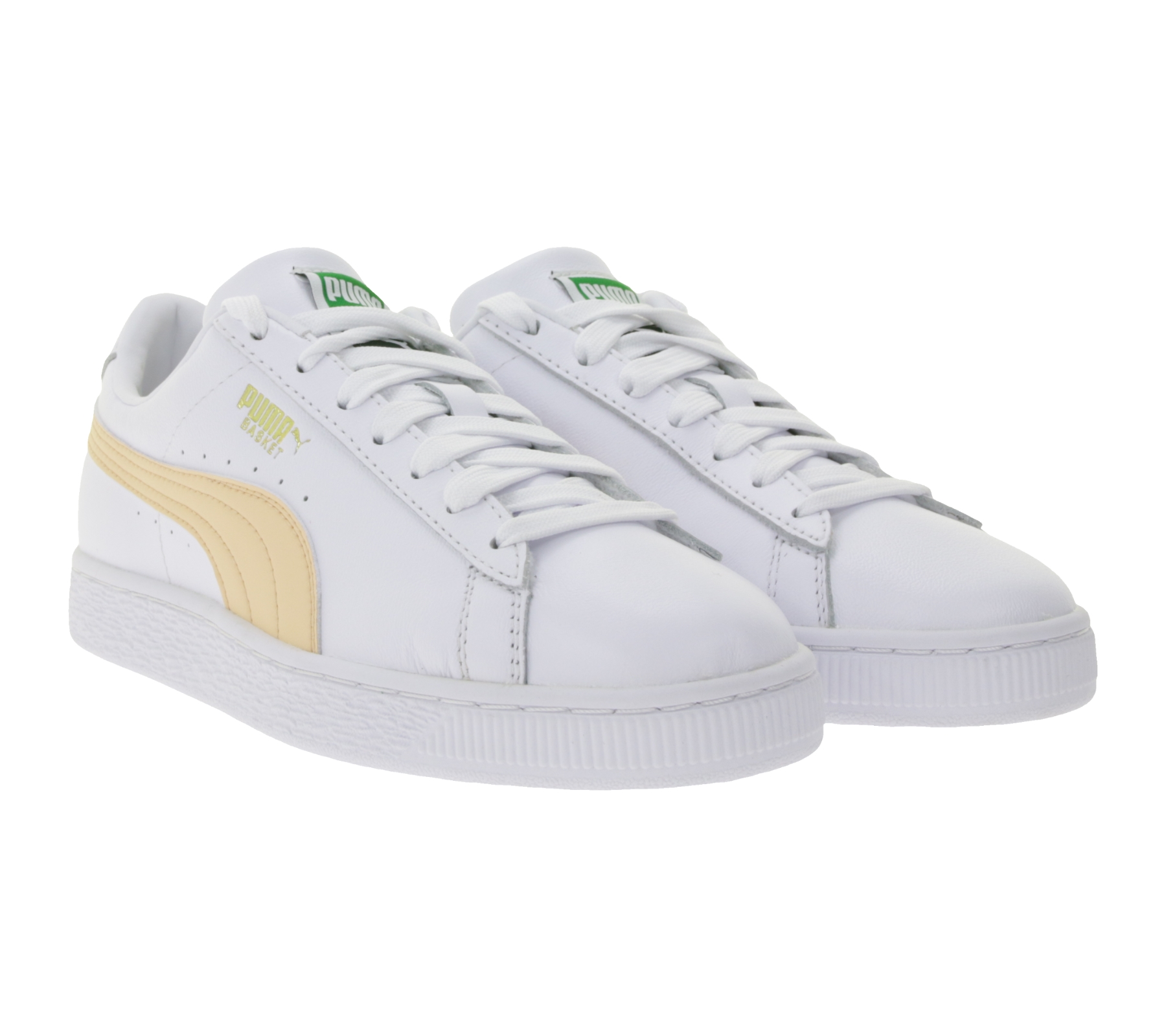 PUMA Basket Classic XXL Damen Echtleder-Schuhe Freizeit-Sneaker Low Schnür-Schuhe 374923 Weiß von PUMA