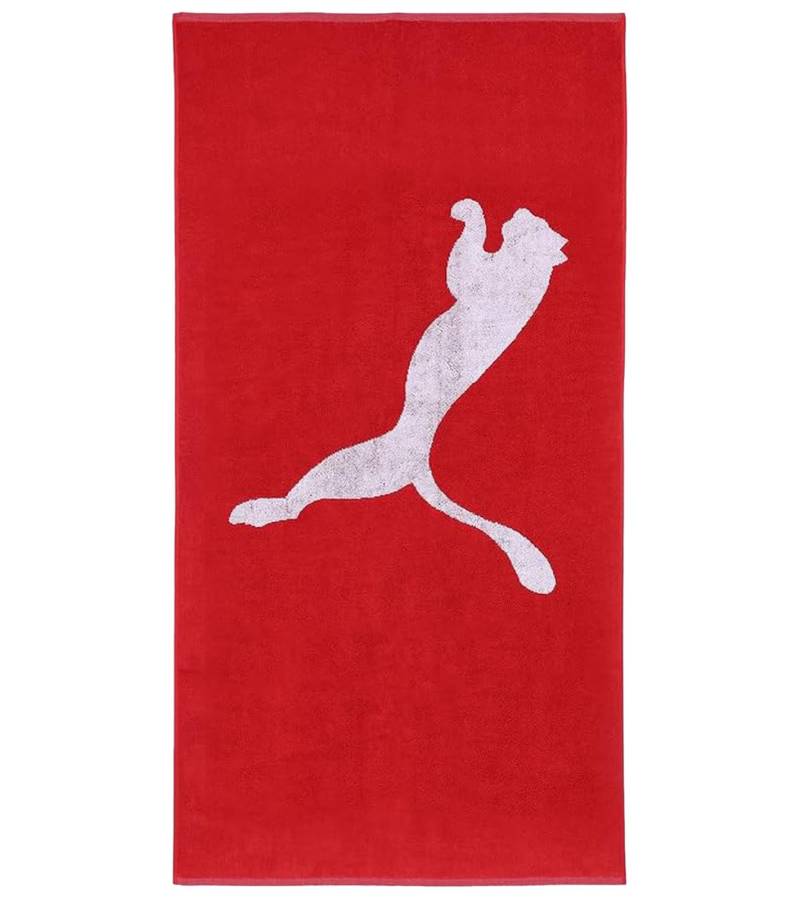 PUMA Baumwoll-Badetuch Frottee-Handtuch mit großem Marken-Logo 50cm x 100cm 054553 02 Rot von PUMA