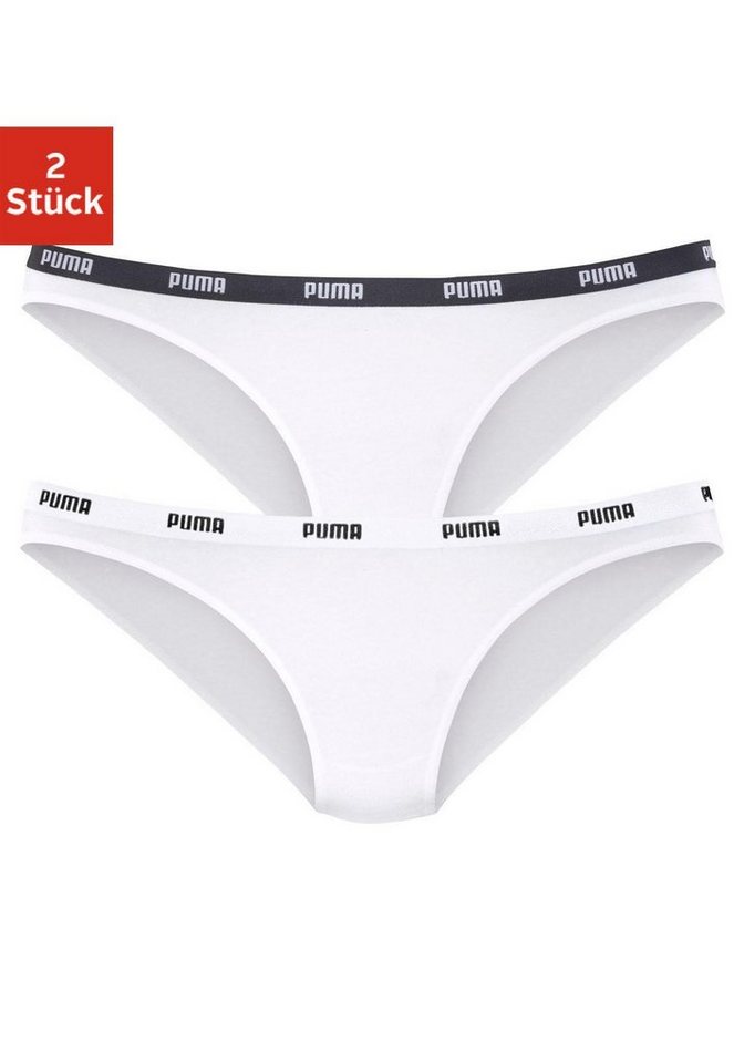 PUMA Bikinislip Iconic (Packung, 2er-Pack) mit schmalem Logo-Webbündchen von PUMA
