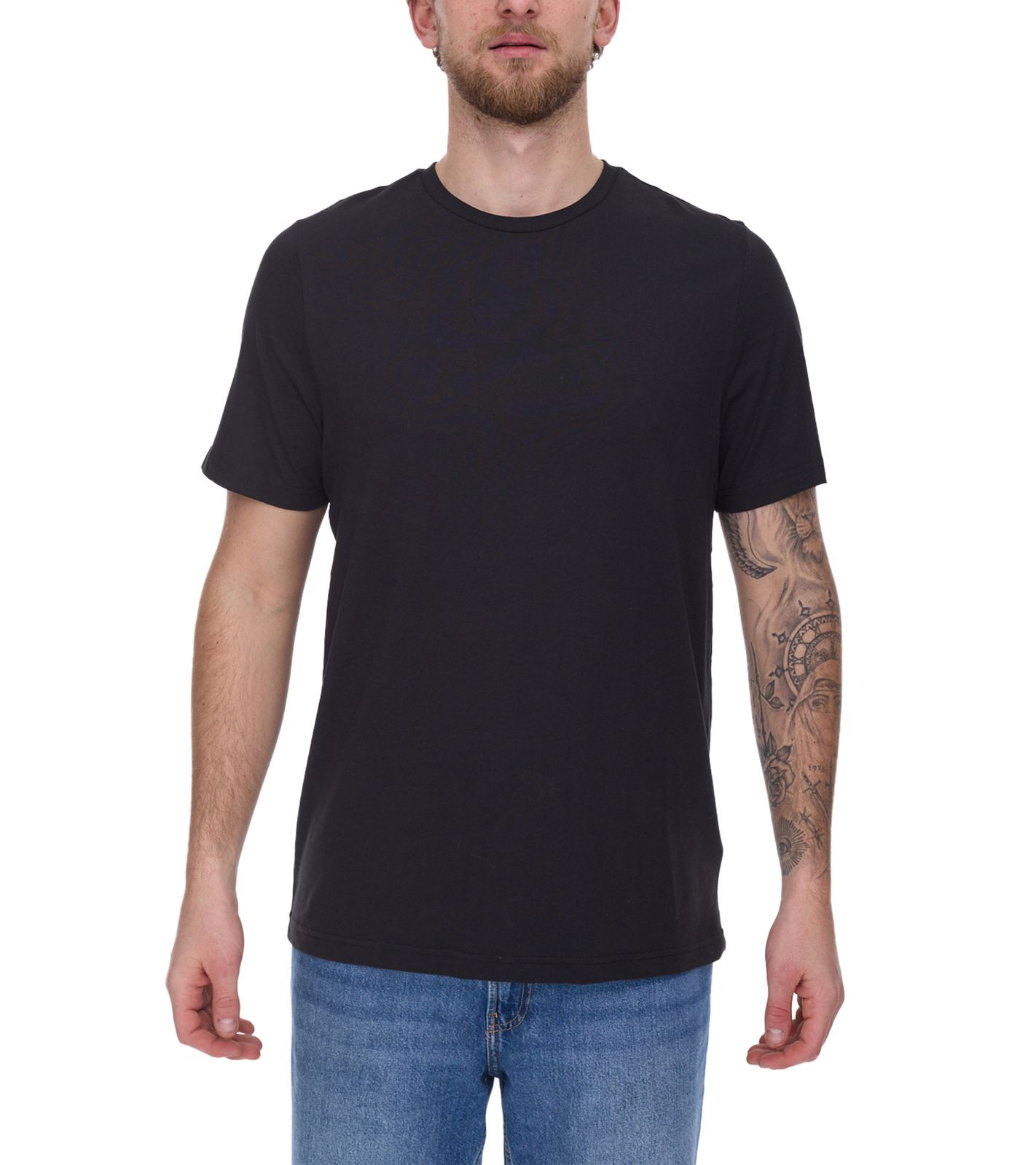 PUMA Blank Base Herren T-Shirt nachhaltiges Unterzieh-Shirt Baumwoll-Shirt 678255 02 Schwarz von PUMA