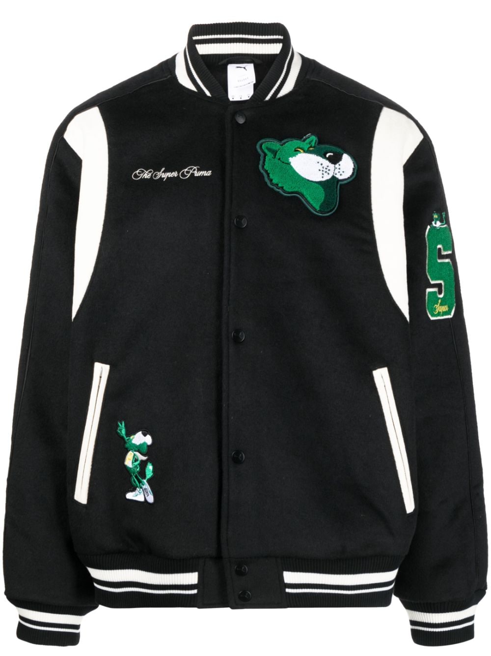 PUMA Bomberjacke mit Cartoon-Patch - Schwarz von PUMA