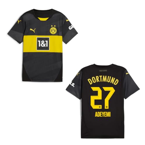 PUMA Original Away BVB Trikot - Offizielles Kinder Auswärtstrikot Borussia Dortmund 24/25 - Adeyemi 27 - Gr. 140 - Fussball Geschenke Jungen von PUMA