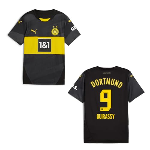 PUMA Original Away BVB Trikot - Offizielles Kinder Auswärtstrikot Borussia Dortmund 24/25 - Guirassy 9 - Gr. 176 - Fussball Geschenke Jungen von PUMA